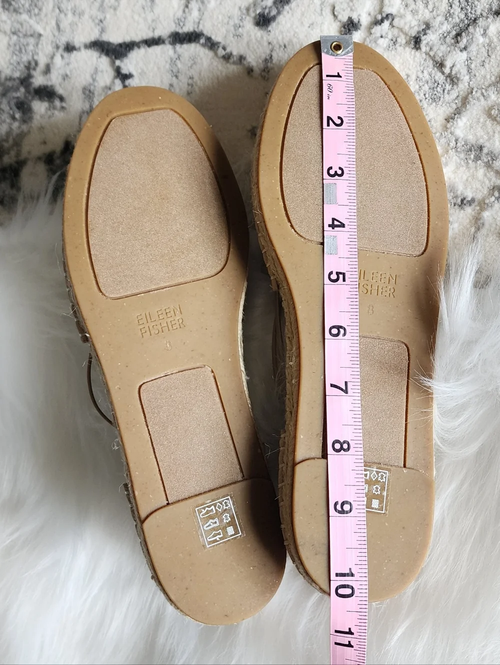 Eileen Fisher Espadrille Flat Natural Tan Straw Slip On NWOT 8 - Picture 4 of 12